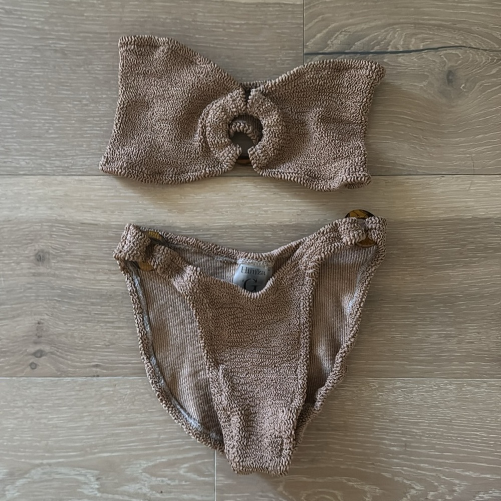 Hunza G Women's Gloria Bikini in Metallic Cocoa - Picture 3 of 8